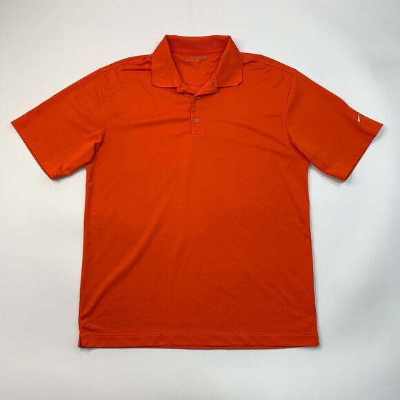 Nike Golf Shirt Mens L Large Flame Red Short Sleeve Moisture Wicking Polo - Picture 2 of 11
